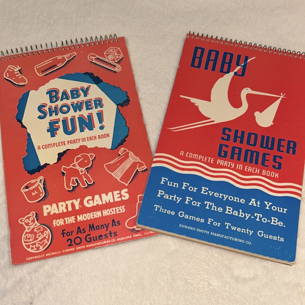 Vintage Baby Shower Games - 2 Booklets Of Games To Play